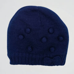 Cute Bowknot Navy Fleece Ice Cap