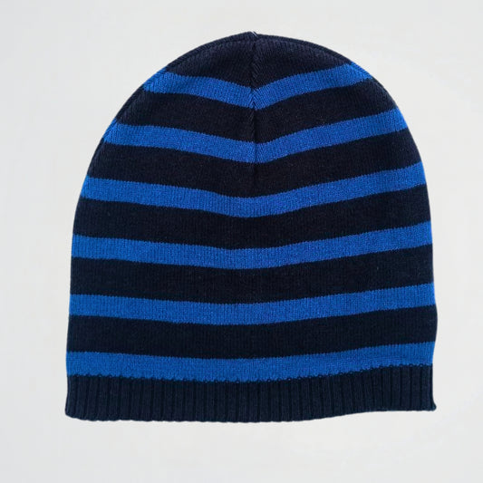 Striped Blue/black Fleece Ice Cap