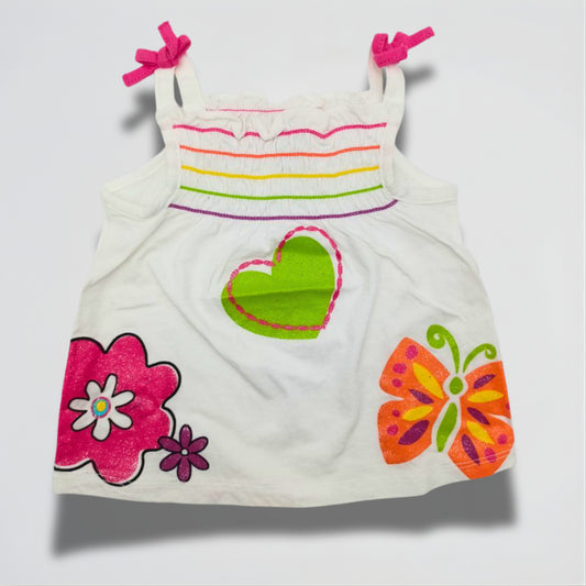 Butterfly White Cotton Blouse