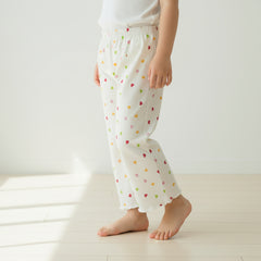Hearts Pattern Off White Cotton Pyjama Pants