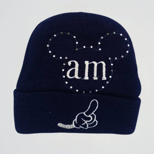 Mickey Mouse Face Navy Fleece Ice Cap