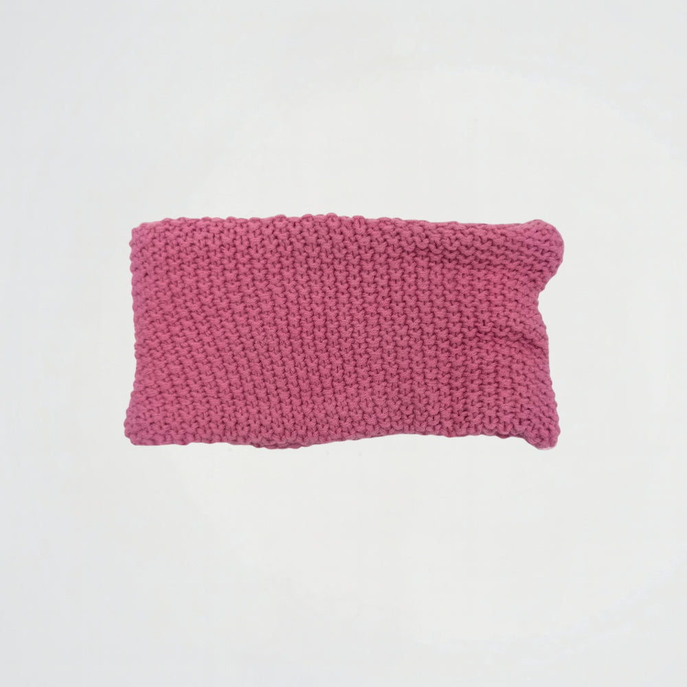 Rounded Double face Pink knitwear Scarf