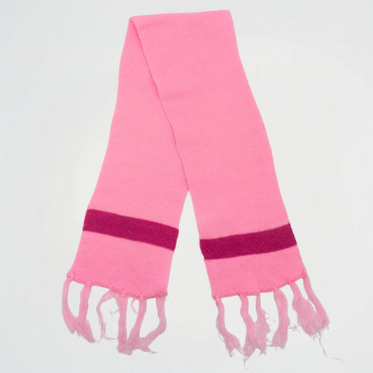 Striped Pink knitwear Scarf (Model 2)