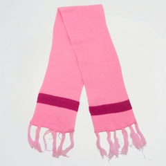 Striped Pink knitwear Scarf (Model 2)