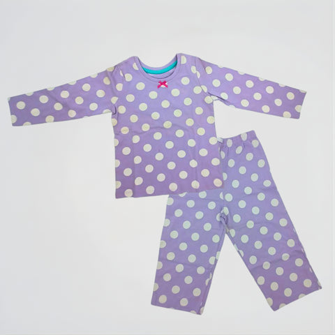 Dots Basic Purple Cotton Pyjama Set