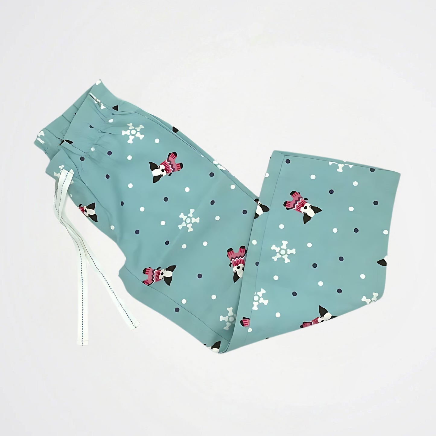 Winter Fall Light Turquoise Cotton Pyjama Pants