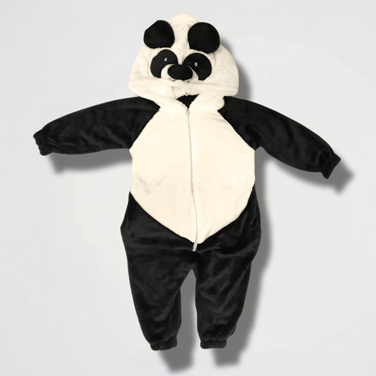 Panda White Fleece Hooded Onesies