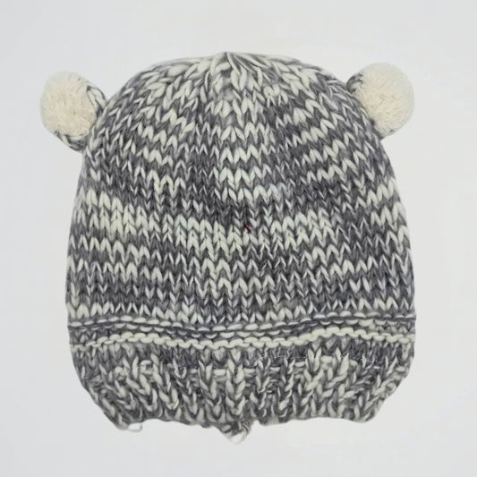 Bunny Ears Grey Wool Ice Cap