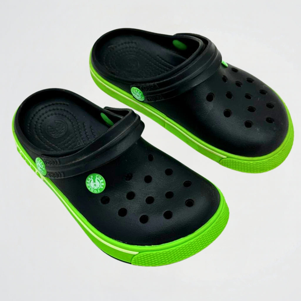 Classic Black/Green Clogs
