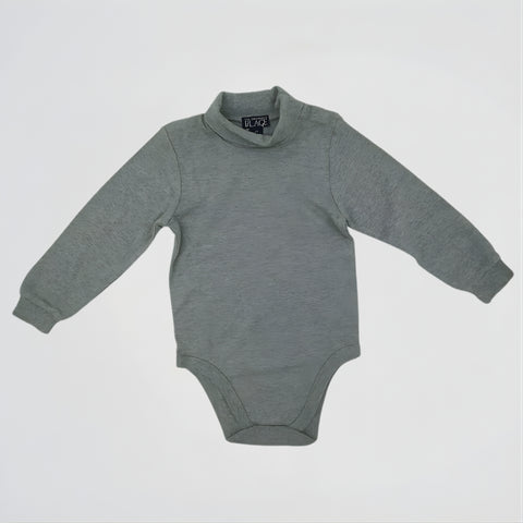 Basic Grey Fleece Roll Neck Pullover