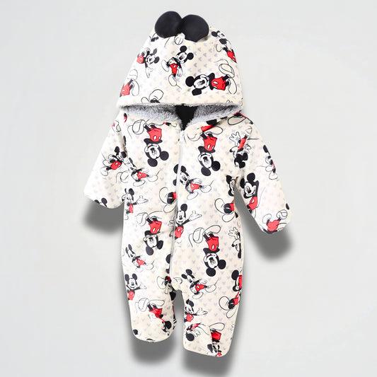 Mickey Mouse White Fleece Hooded Onesies