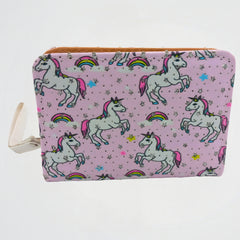 Unicorn Pattern Pink Short Zipper Wallet