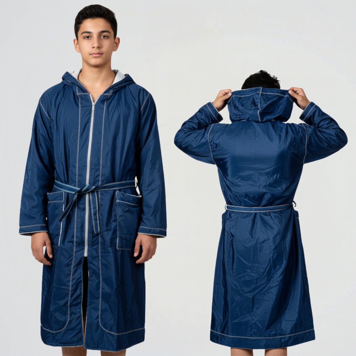 Basic Navy/Grey Waterproof Swim Robe