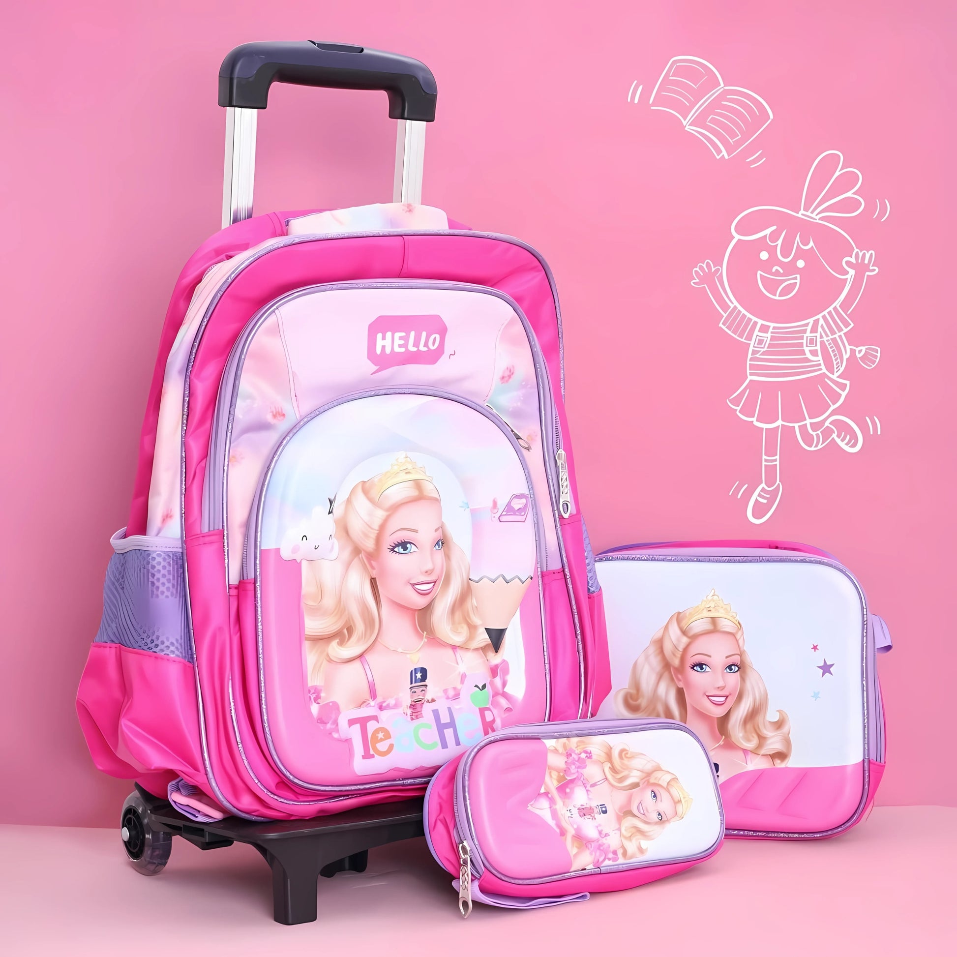 Pink Barbie Trolley Bag Bag Barbie Bag Swarn Products Taj Barbie