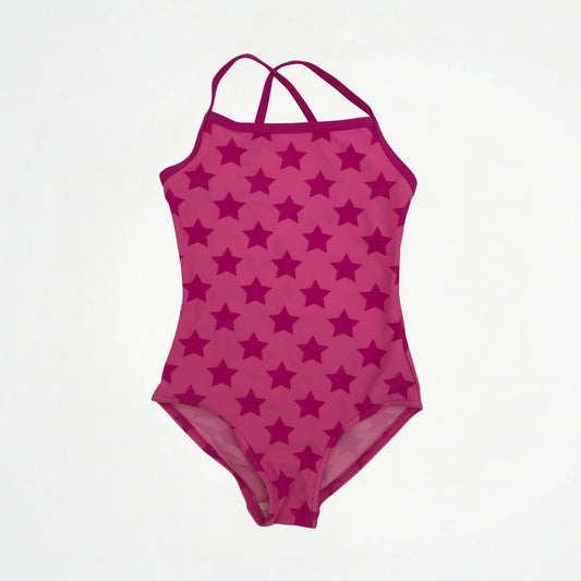 Stars Pattern Fuchsia Swimsuit