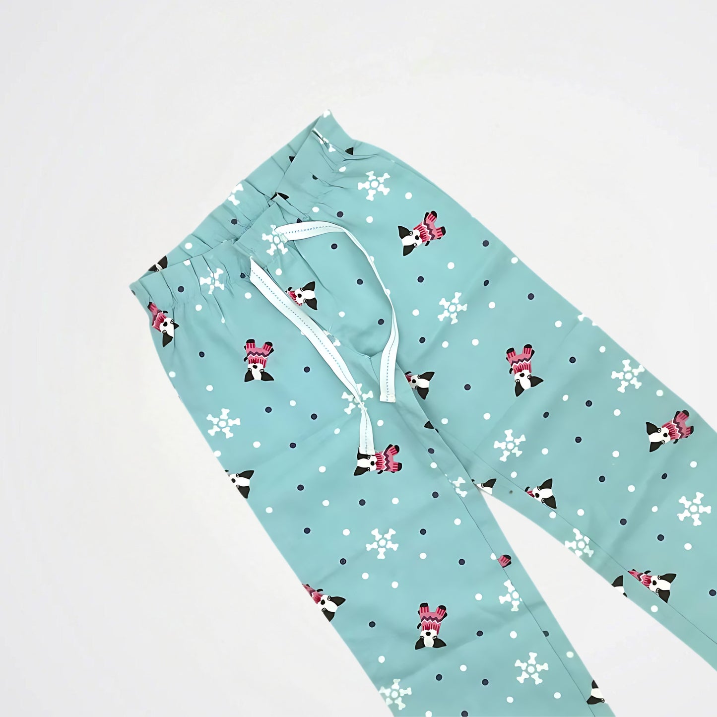 Winter Fall Light Turquoise Cotton Pyjama Pants