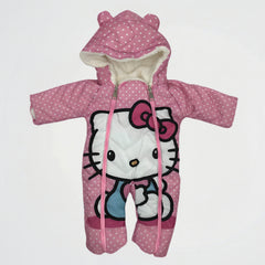 Hello Kitty Pink/White Double Faced Puffer Hooded Rainsuit
