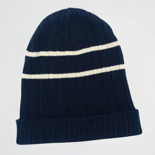 Striped Navy Fleece Ice Cap