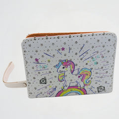 Unicorn Rainbow Light Blue Short Zipper Wallet