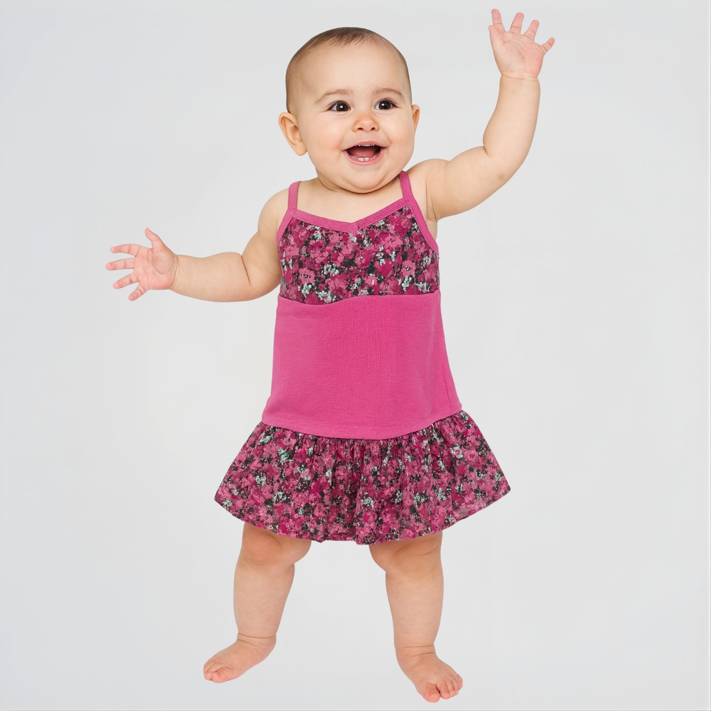 Floral Fuchsia Cotton Dress