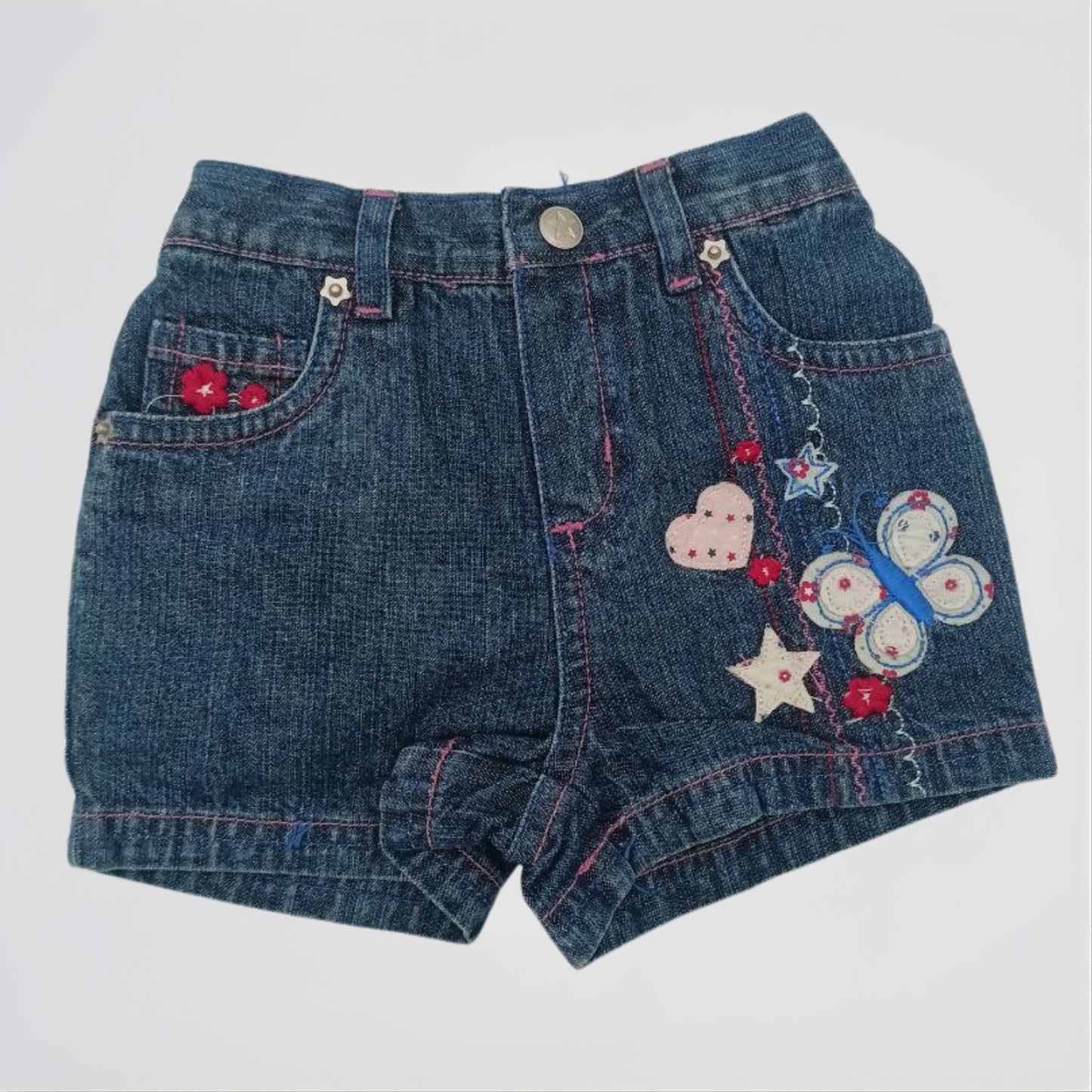 Floral Vintage Denim Micro Short