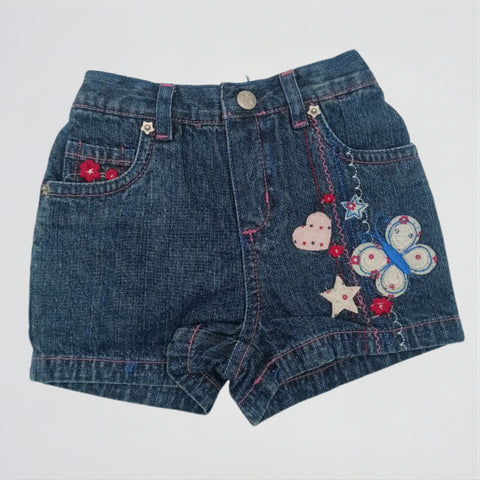 Floral Vintage Denim Micro Short
