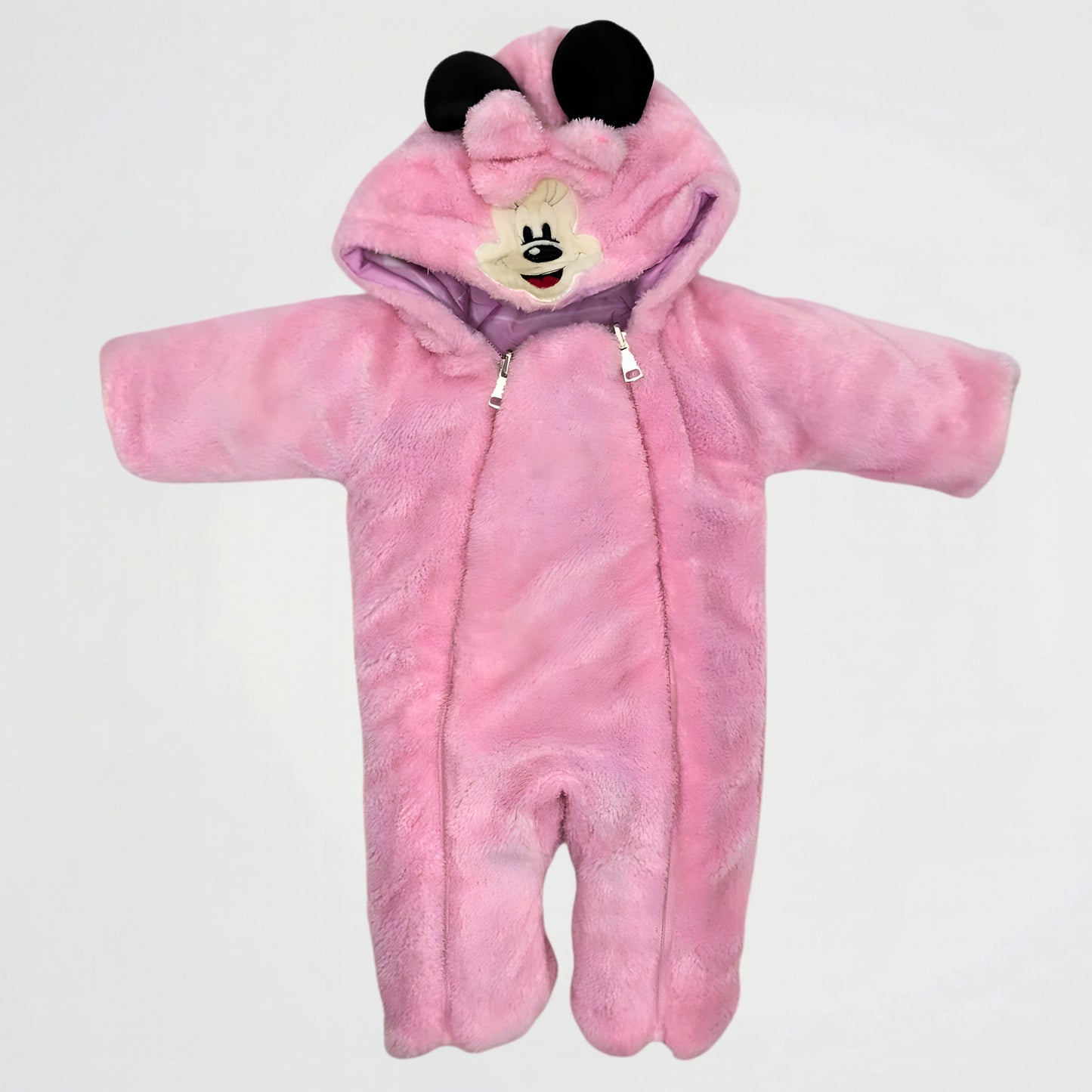 Minnie Mouse Pink Double Faced Puffer Hooded Rainsuit