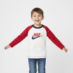 NK White/Red Cotton T-Shirt