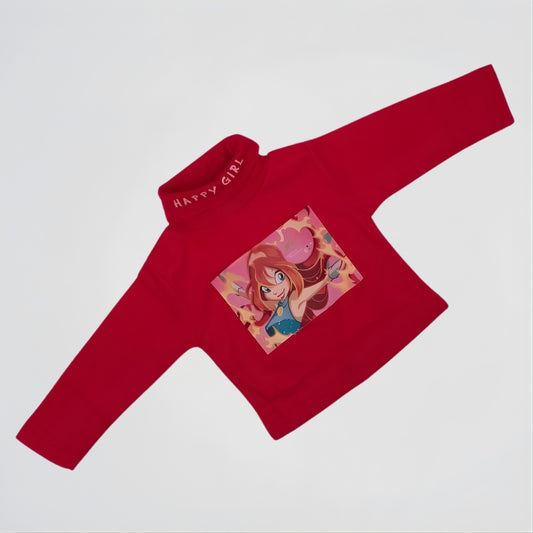 Kim Possible Red Fleece Roll Neck Pullover