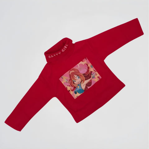 Kim Possible Red Fleece Roll Neck Pullover