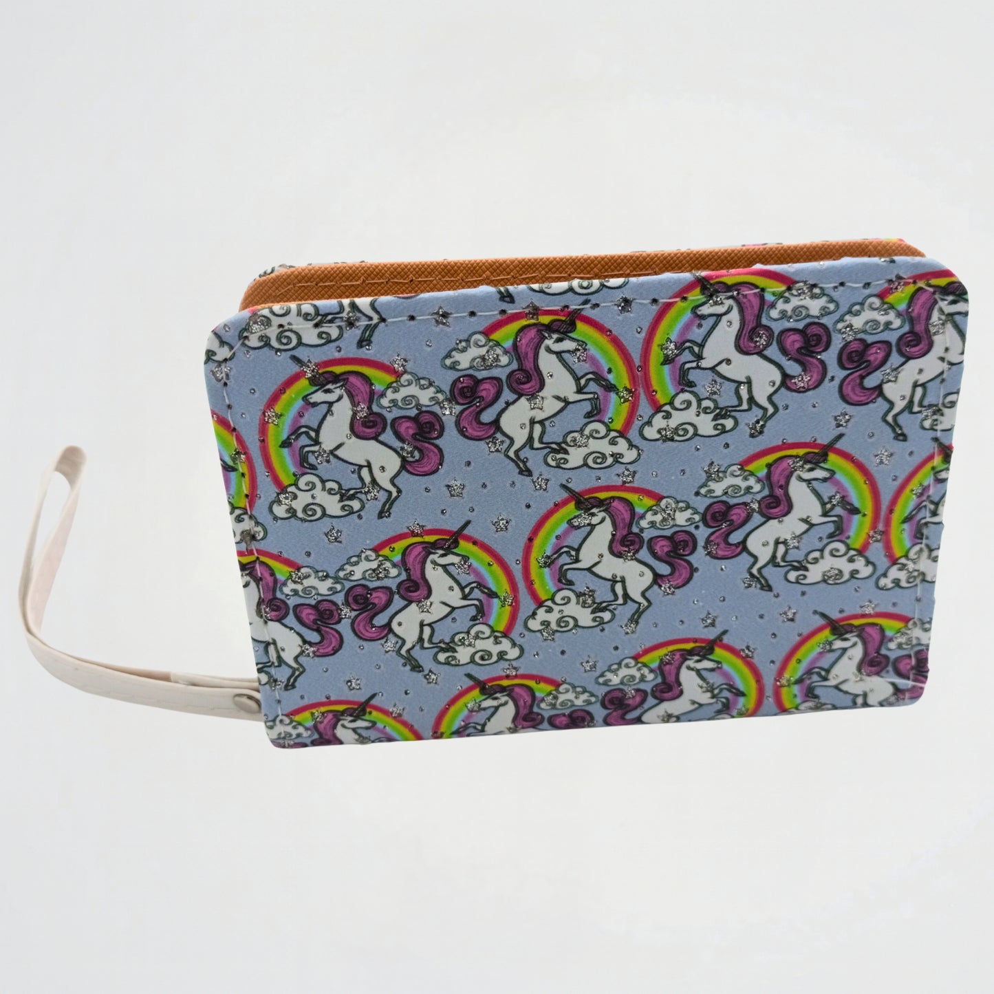 Unicorn Pattern Purple Short Zipper Wallet