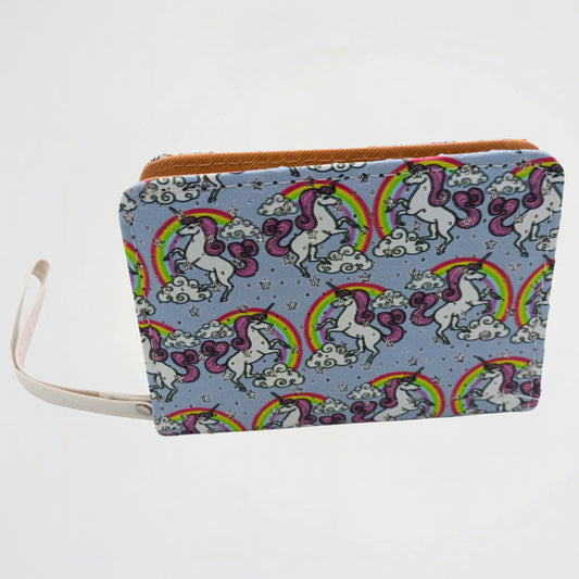 Unicorn Pattern Purple Short Zipper Wallet