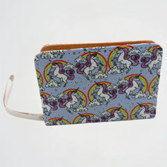 Unicorn Pattern Purple Short Zipper Wallet