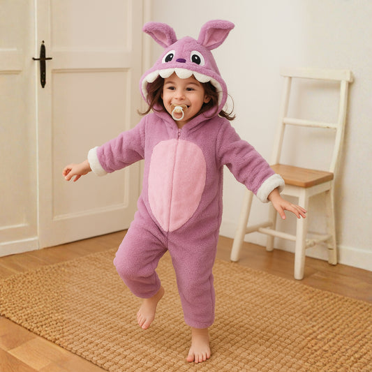 Stitch Pink Fleece Hooded Onesies
