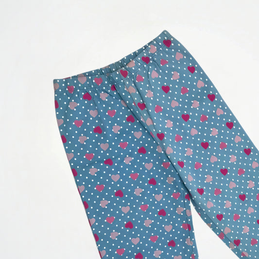 Hearts Pattern Light Blue Cotton Pyjama Pants