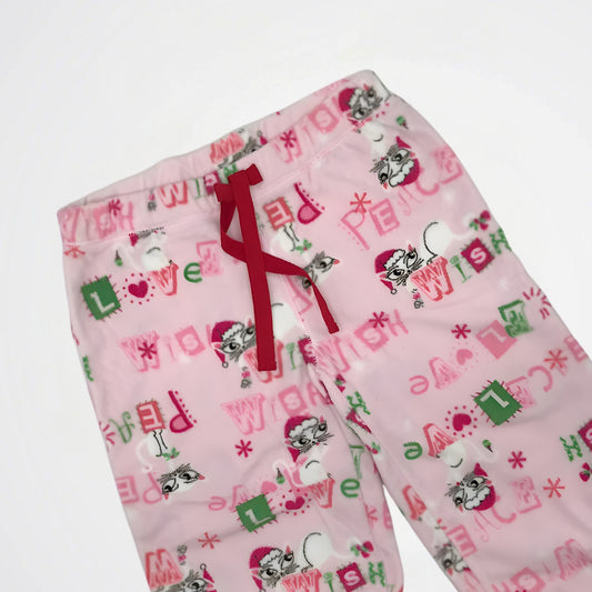 Holiday Cheer Light Pink Fleece Pyjama Pants