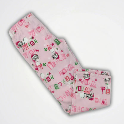 Holiday Cheer Light Pink Fleece Pyjama Pants