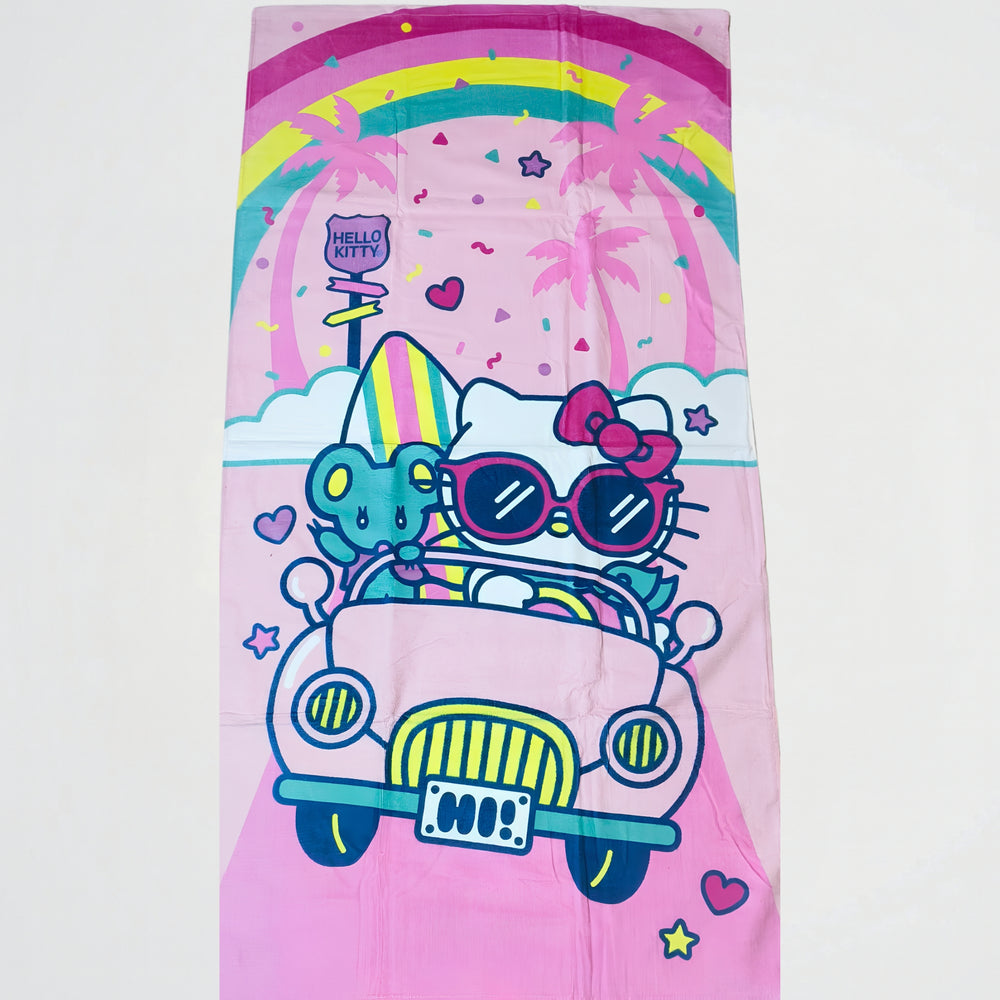 Hello Kitty Drive Beach Towel