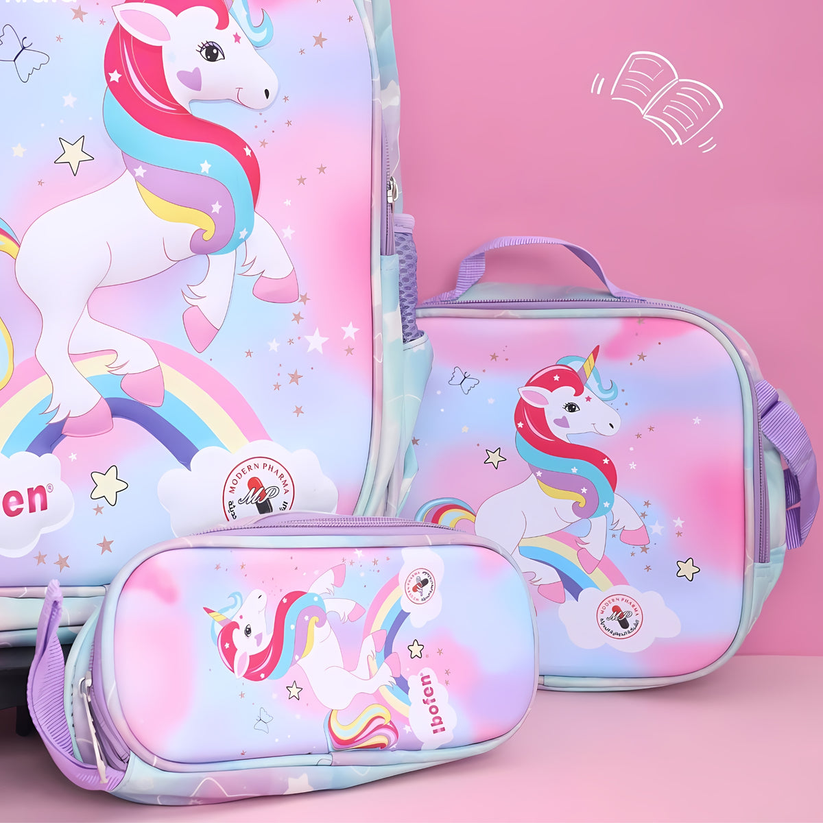 Unicorn Backpack/Trolley Bag School Set