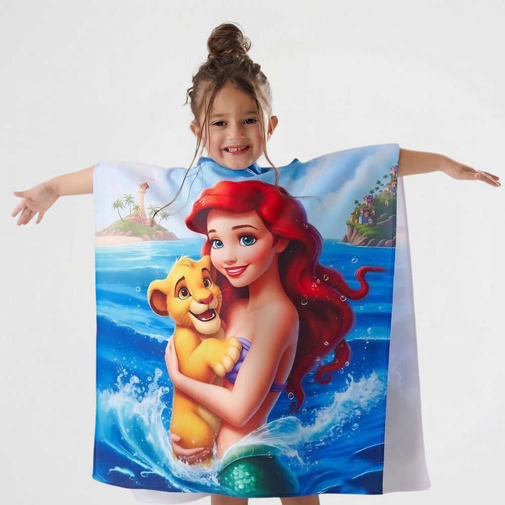 Mermaid And Simba Microfiber Beach Poncho