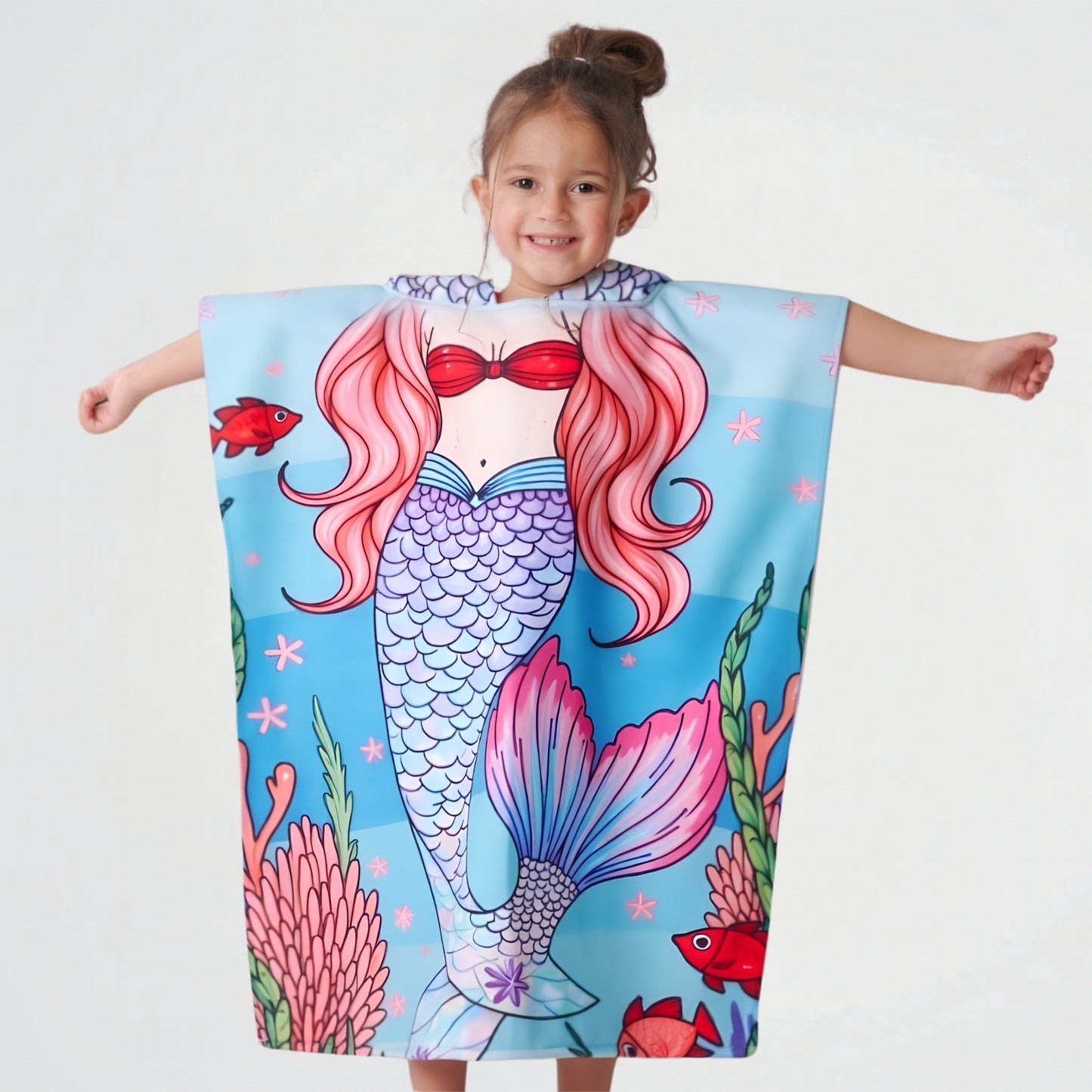 Mermaid Body Microfiber Beach Poncho