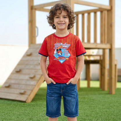 Mickey Mouse Cotton T-Shirt (Model 0138 - Red)
