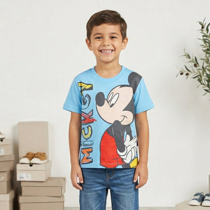 Mickey Mouse Cotton T-Shirt (Model 4524 - Blue)