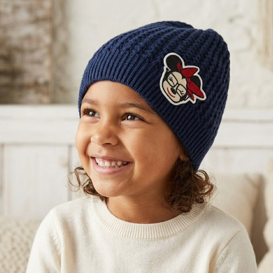 Minnie Mouse Navy Fleece Ice Cap