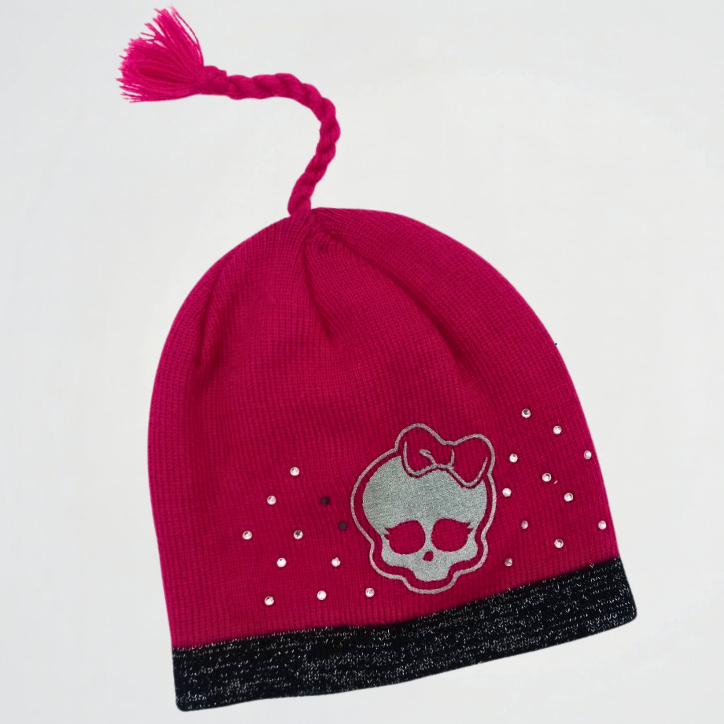 Cute Skull Pattern Fuchsia Fleece Ice Cap