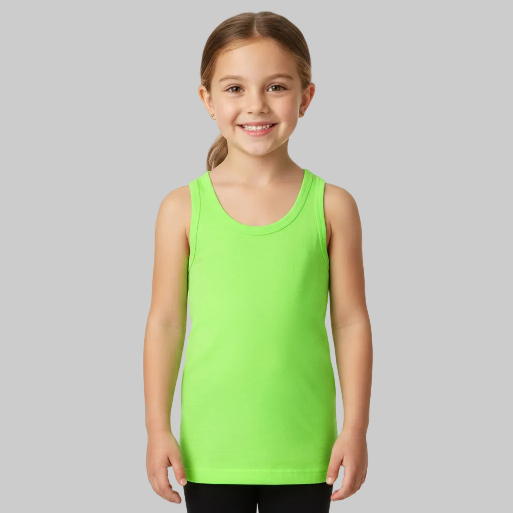 Neon Green Cotton Tank Top