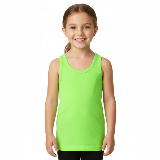 Neon Green Cotton Tank Top