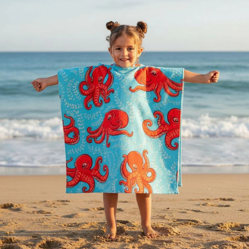 Octopus Microfiber Beach Poncho