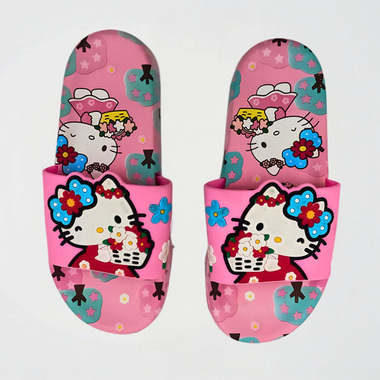 Pink Slides with Hello Kitty design on a white background