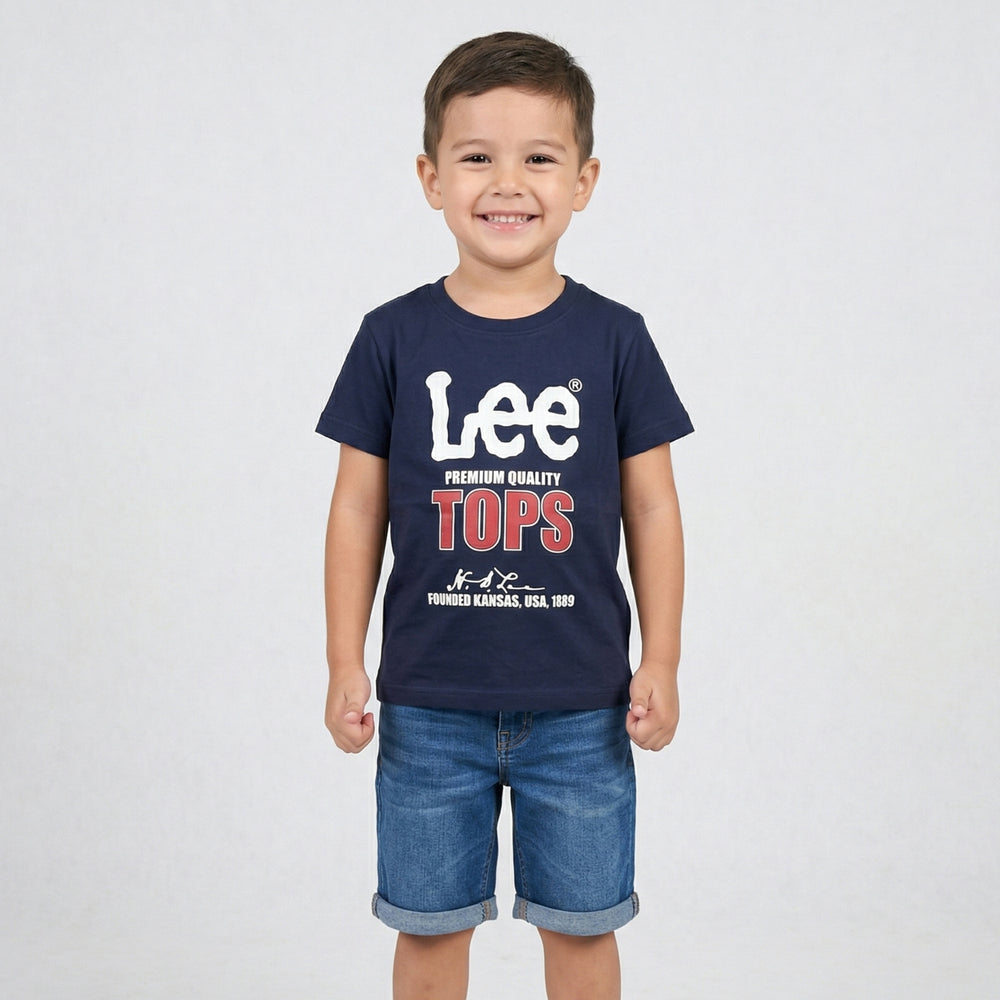 Printed Navy Cotton T-Shirt
